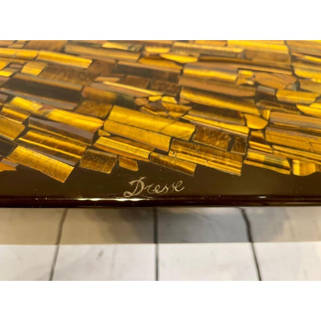 Black Coffee Table in Tiger Eyes by Jean Claude Dresse, 1970s For Sale - Image 8 of 11
