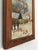 A vintage original oil painting of a snowy Scandinavian cottage, dating from 1960. The scene shows a yellow house with...