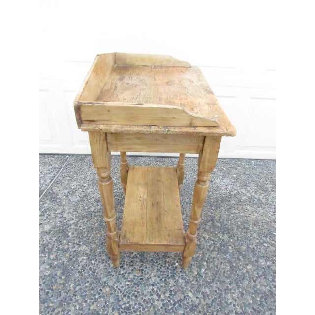Antique English Rustic Pine Table or Wash Stand For Sale - Image 10 of 17