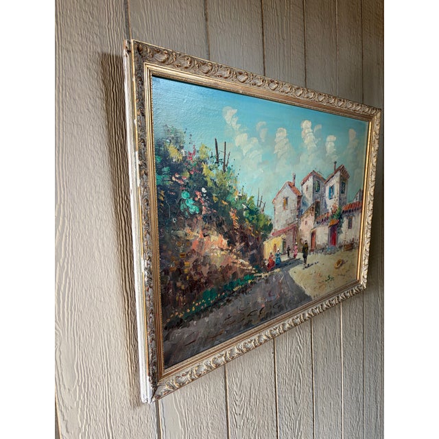 Mid-Century Mediterranean Impressionist Framed Landscape Painting Signed Rino For Sale In Phoenix - Image 6 of 12
