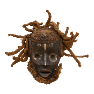 Textured Rope Hair African Mask