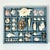 Late 20th Century Vintage Coastal Boho Chic Seashell Collection, French Blue Divided Shadowbox Decorative Object For Sale - Image 5 of 13