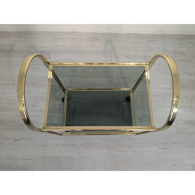 Hollywood Regency Italian Mobile Brass Bar, 1970s For Sale - Image 13 of 16