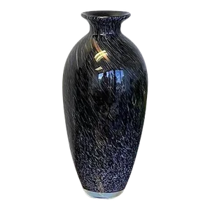 Murano Black Silver and Gold Art Glass Vase