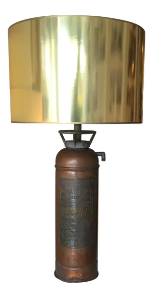 Antique Early 1900s Repurposed Fire Extinguisher Copper Lamp