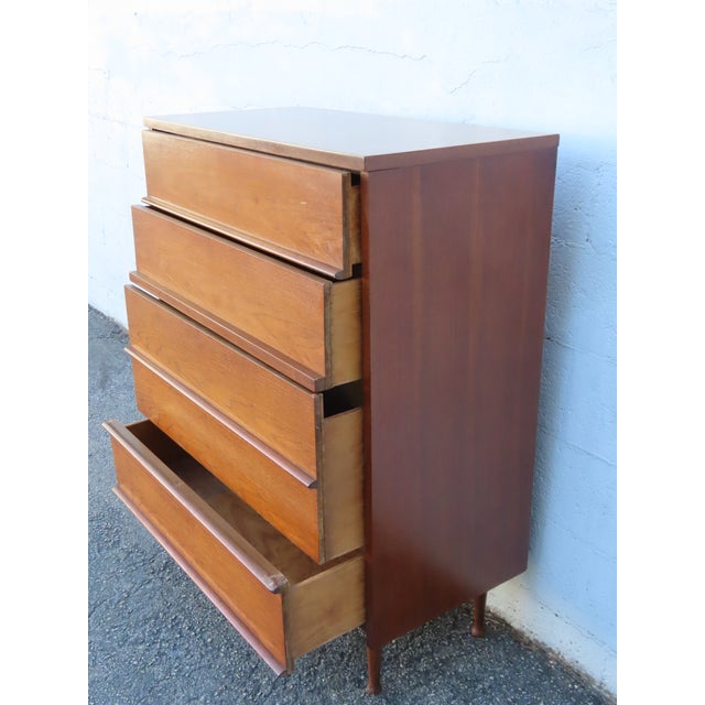 Brown Mid Century Modern Tall Chest of Drawers 6310 For Sale - Image 8 of 15