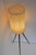 Large Scandinavian Teak Tripod Floor Lamp with Drawn Thread Embroidery Shade For Sale - Image 9 of 13