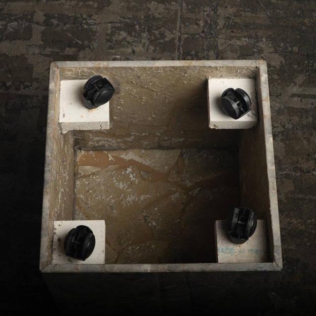 1980s Marble Stone Cube Mosaic Side End Accent Table Italian Modern For Sale - Image 10 of 12