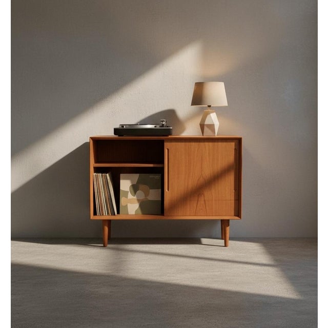 Low teak sideboard designed by svend aage rasmussen and produced by alderslyst møbelfabrik in denmark during the 1960s....