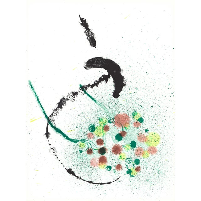 Abstract 1967 Diptych Lithograph by Joan Miró "La Fille Du Jardinier" (The Farmer's Daughter) For Sale - Image 3 of 5
