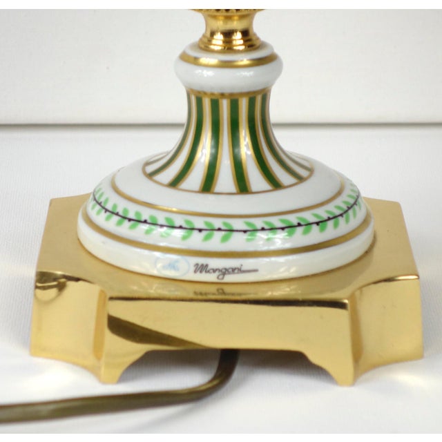Vintage Porcelain and Brass Table Lamp by Giulia Mangani, 1950s For Sale - Image 9 of 12