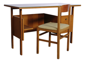 Mid-Century Modern Italian Desk and Chair Set, 1950s, Set of 2