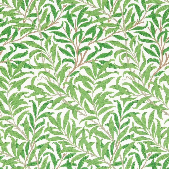 Morris & Co Willow Boughs Wallpaper in Leaf Green - a Sample For Sale
