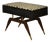 Velvet, Brass and Beech Ottoman in the style of Gio Ponti, 2000s For Sale