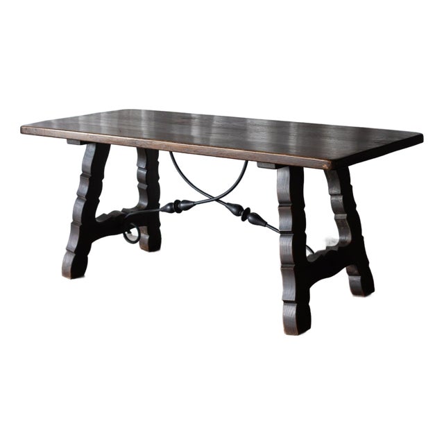 Lyre Leg Catalan Style Trestle Table - From France Late 1800s For Sale