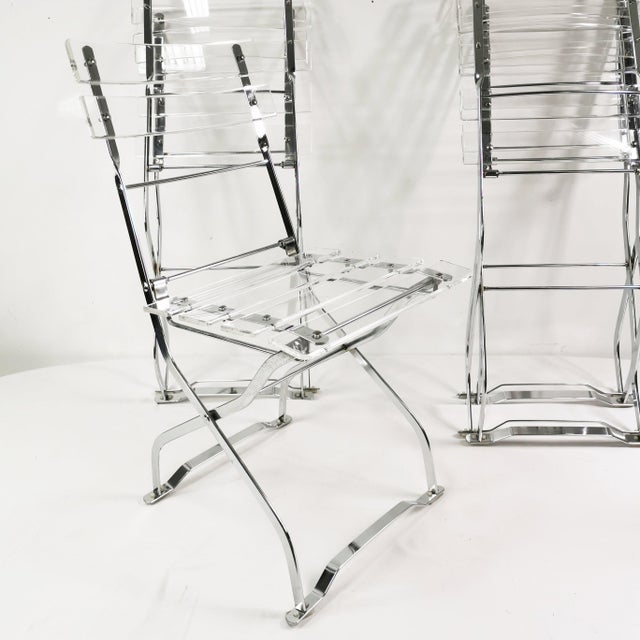 Vintage Folding Chairs from Maison & Jardin, 1970s, Set of 4 For Sale - Image 14 of 18