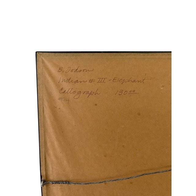 1988 Abstract Figurative Collagraph Print "Indian Ill - Elephant" by B. Dodson For Sale - Image 10 of 12