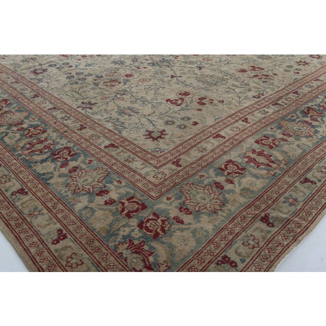 Persian Antique Persian Tabriz Botanic Handmade Wool Rug For Sale - Image 3 of 4
