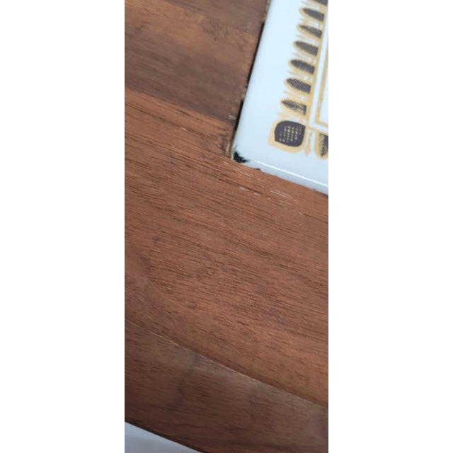1960 Mid Century Wood Serving Tray With Ceramic Tile Inlay by Georges Briard For Sale - Image 6 of 11