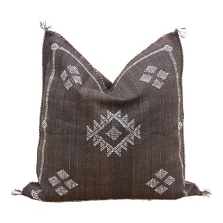 Nomad Ash Large Silk Rug Pillow For Sale