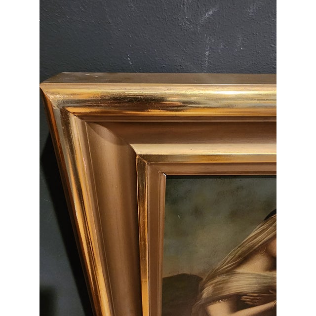 Brown Antique Oil on Copper Painting, "The Daughter of Jephta Haal" For Sale - Image 8 of 11