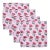 4 Pink and Green Floral Block Print Table Napkins - India Set of Four For Sale