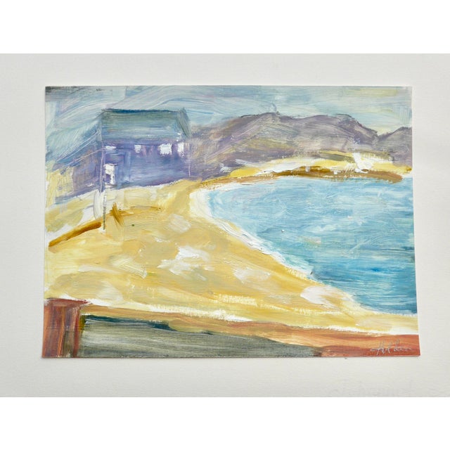 Modern "Summer Beach" Contemporary Painting on Paper For Sale In Los Angeles - Image 6 of 6