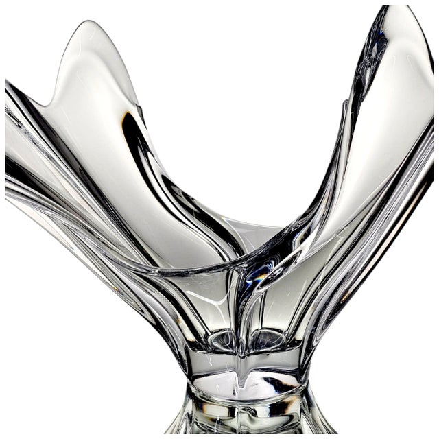 Glass Monumental Vannes-Le-Châtel Freeform Crystal Centerpiece, 28 Inches, France, 1960s For Sale - Image 7 of 10