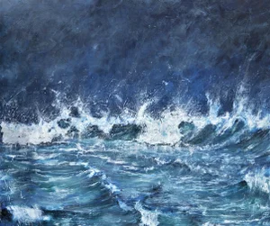 "The Midnight Hour" Contemporary Seascape Oil Painting by Penny Rumble