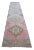 1960s Traditional Turkish Runner Hand Knotted Distressed Low Pile Pink Hallway Rug Kitchen Decor For Sale