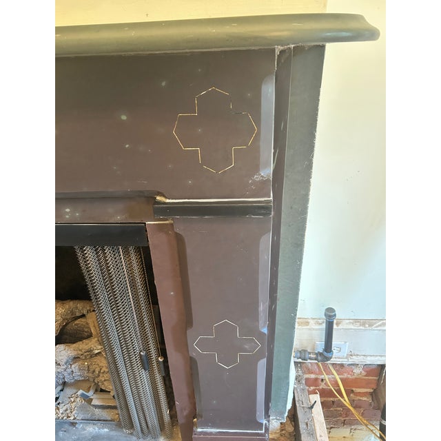 Dark Green Late-19th-Century Victorian Slate Fireplace Mantel/Surround For Sale - Image 8 of 10