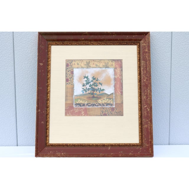 Contemporary Contemporary Douglas Little Trees Landscape Mixed-Media & Collage Framed Artwork For Sale - Image 3 of 18