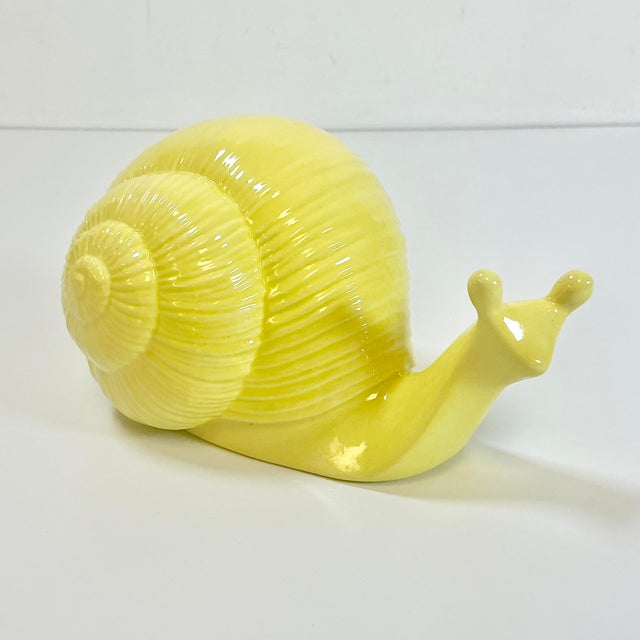 1970s Vintage Folk Art Boho Chic Hollywood Regency Large Snail Figurine For Sale - Image 13 of 13