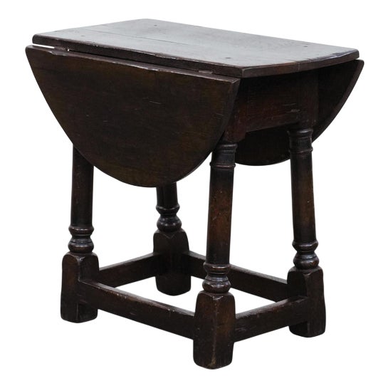 Antique English Loop-Eared Side Table in Oak, 18th Century For Sale