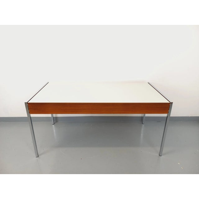 Modernist Desk in Rosewood, Melamine and Metal, 1970s For Sale - Image 11 of 18