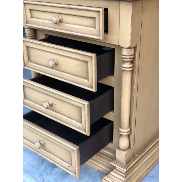 Farmhouse Farmhouse Style Four Drawer Painted Nightstand For Sale - Image 3 of 7