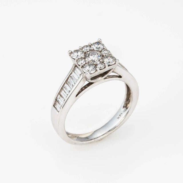 This is part of Chairish’s Fine Jewelry assortment. Stylish contemporary diamond cluster ring (circa 2000s) crafted in 14...
