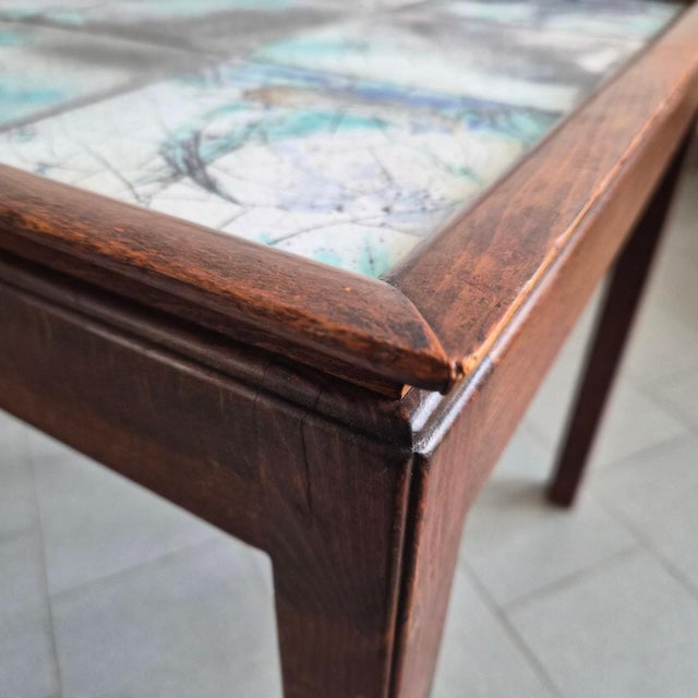Wood Vintage Scandinavian Side Table in Teak and Ceramic by Frits Henningsen, 1940 For Sale - Image 7 of 15