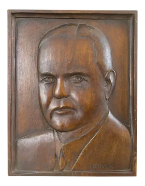 1930s Folk Art Carving of President Herbert Hoover