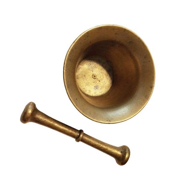 19th Century Bronze Mortar Mortar: 9*12*12 cm. I have official proof of authenticity such as vintage catalogs, designer...