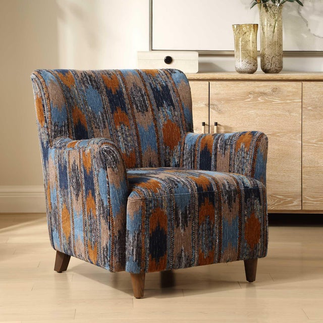 Lainey Upholstered Ikat Armchair For Sale - Image 6 of 11