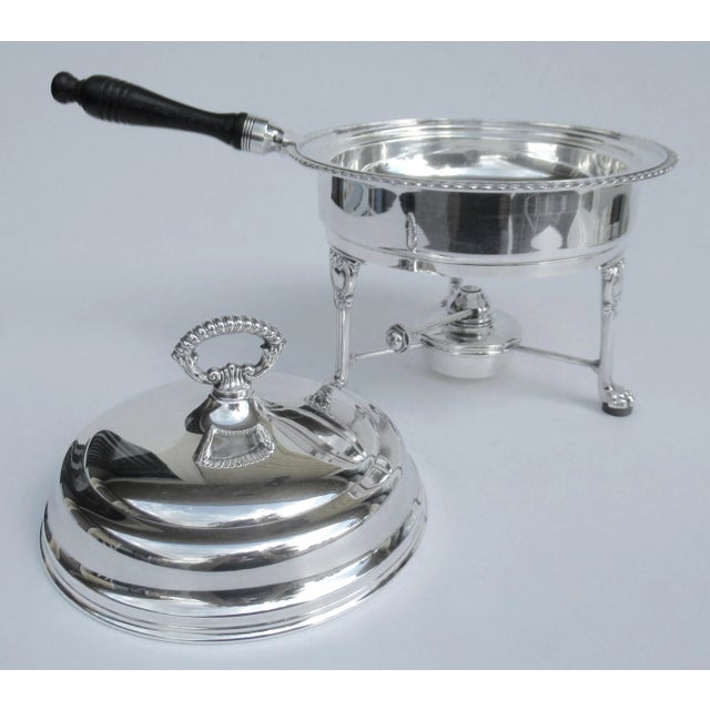 C.1970's Sheffield Silversmith Co. Silver Plated, Clawfoot Platform Lidded Serving Dish With Handle & Warmer For Sale In West Palm - Image 6 of 13