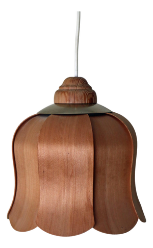 Swedish Flower Pendant Lamp in Pine, 1970s