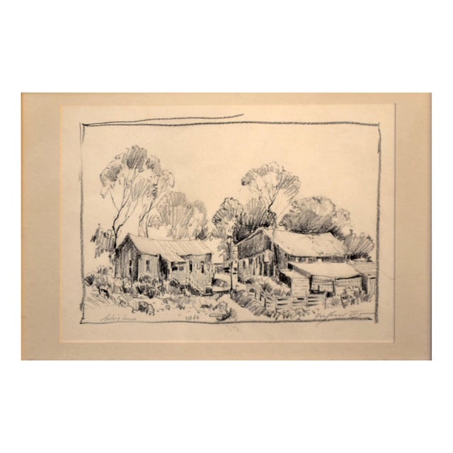 Significant 1940s work titled "Toiler's House" by George Demont Otis (American, 1879-1962). Titled "Toiler's House on the...
