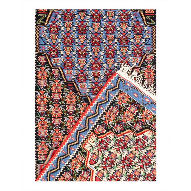 Traditional Pasargad DC Fine Hand Knotted Flat Weave Senneh Runner Rug For Sale - Image 3 of 3