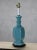 Wood 1950s Turquoise Blue Chinese Modern Table Lamp For Sale - Image 7 of 10