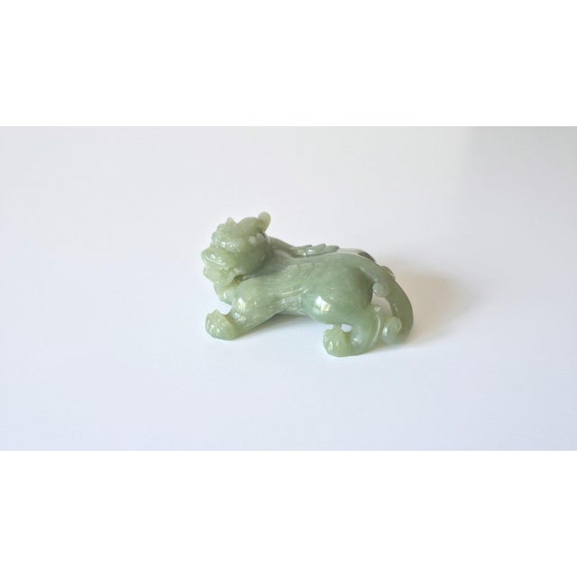 Chinese Chinese Celadon Jade Bixie Figure, Qing Dynasty or Early Republic Period For Sale - Image 3 of 8
