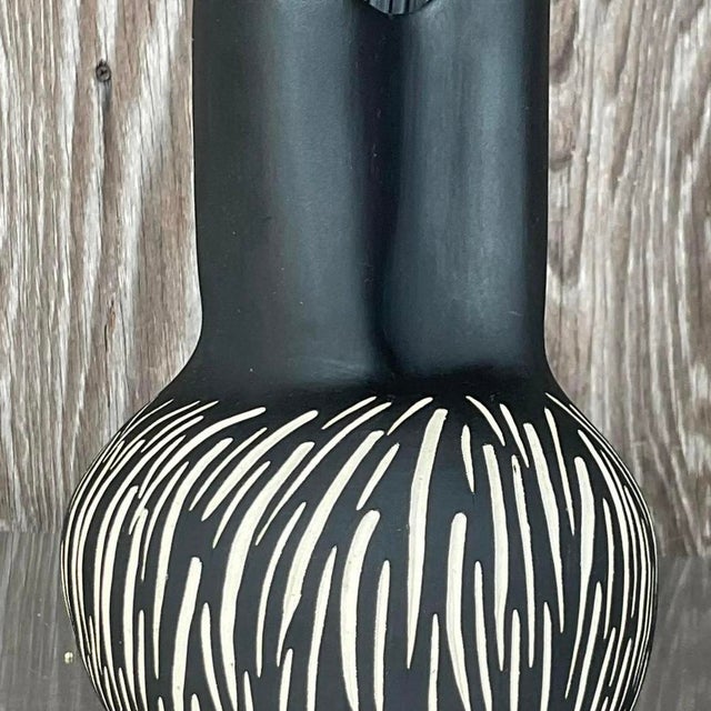 Vintage Contemporary Signed Studio Pottery Vase For Sale - Image 9 of 13
