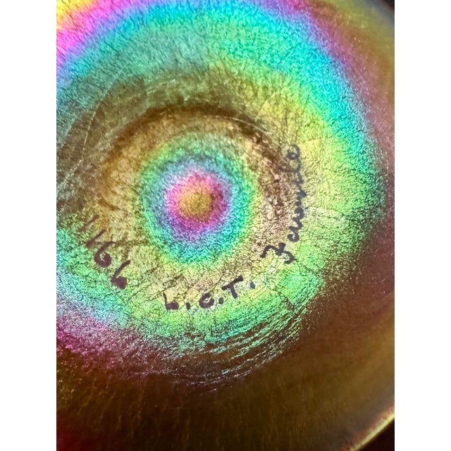 Glass Early 20th Century Pair of Louis Comfort Tiffany Favrile Cocktail Glasses 4oz Signed For Sale - Image 7 of 12