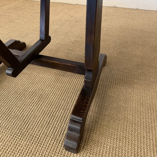 Lyon Reclaimed European Pine Oval Dining Table or Center Table in Walnut Finish For Sale - Image 4 of 10
